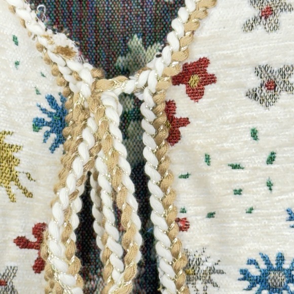 Boho Embroidered Floral Vest Tie Front Cottagecore Festival Hippie XS/S - Picture 3 of 9